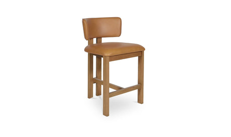 Morel Counter Stool Brown Leather by Moe's Home at Eve Furniture