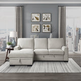 Morelia 2-Piece Sectional with Pull-out Bed and Left Chaise with Hidden Storage In Beige by Homelegance at Eve Furniture