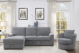 Morelia 2-Piece Sectional with Pull-out Bed and Left Chaise with Hidden Storage In Gray by Homelegance at Eve Furniture