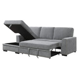 Morelia 2-Piece Sectional with Pull-out Bed and Left Chaise with Hidden Storage In Gray by Homelegance at Eve Furniture