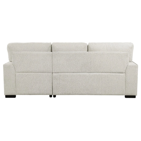 Morelia 2-Piece Sectional with Pull-out Bed and Right Chaise with Hidden Storage In Beige by Homelegance at Eve Furniture