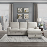 Morelia 2-Piece Sectional with Pull-out Bed and Right Chaise with Hidden Storage In Beige by Homelegance at Eve Furniture