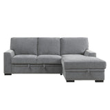 Morelia 2-Piece Sectional with Pull-out Bed and Right Chaise with Hidden Storage In Gray by Homelegance at Eve Furniture