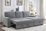 Morelia 2-Piece Sectional with Pull-out Bed and Right Chaise with Hidden Storage In Gray by Homelegance at Eve Furniture