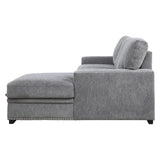 Morelia 2-Piece Sectional with Pull-out Bed and Right Chaise with Hidden Storage In Gray by Homelegance at Eve Furniture
