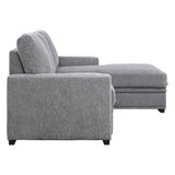 Morelia 2-Piece Sectional with Pull-out Bed and Right Chaise with Hidden Storage In Gray by Homelegance at Eve Furniture
