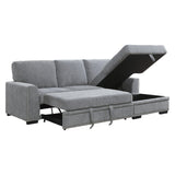 Morelia 2-Piece Sectional with Pull-out Bed and Right Chaise with Hidden Storage In Gray by Homelegance at Eve Furniture