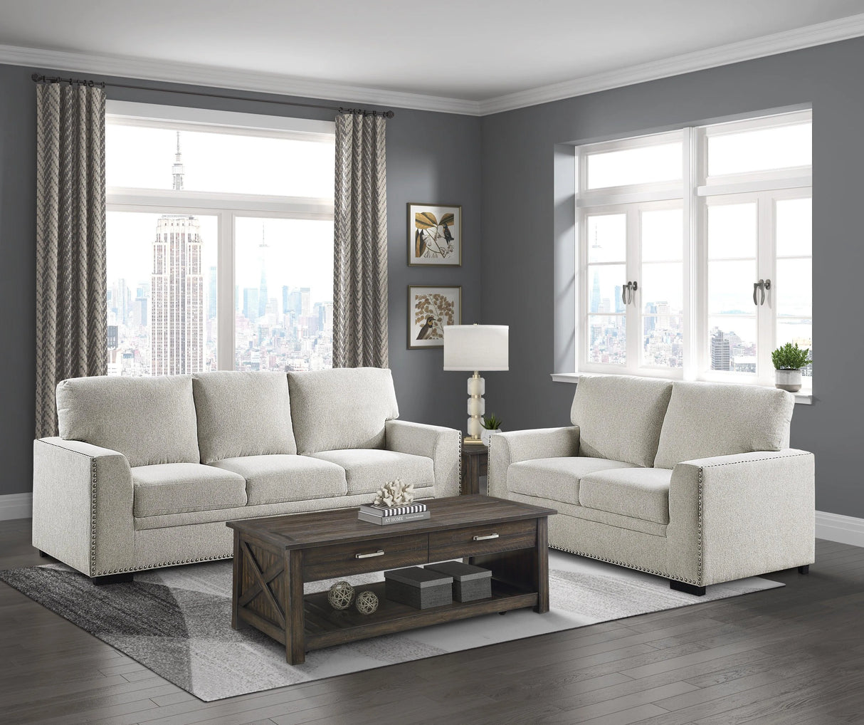 Morelia Beige Loveseat by Homelegance at Eve Furniture