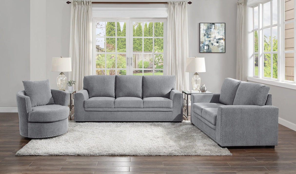 Morelia Dark Gray Loveseat by Homelegance at Eve Furniture