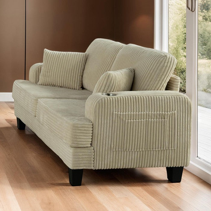 Moretaine Beige Loveseat by Furniture of America at Eve Furniture