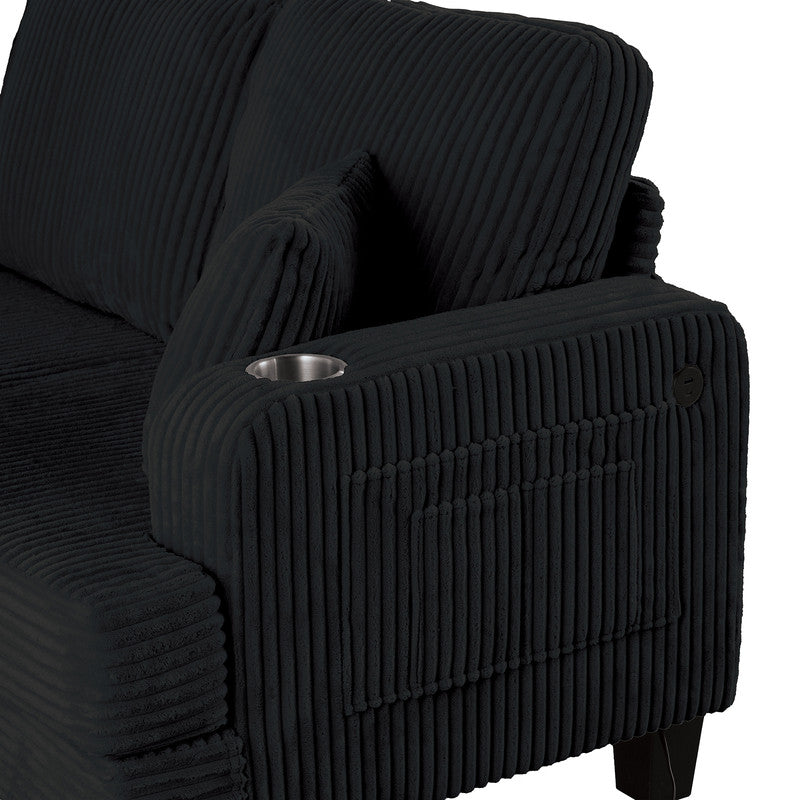 Moretaine Black Sofa & Loveseat by Furniture of America at Eve Furniture