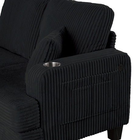 Moretaine Black Sofa & Loveseat by Furniture of America at Eve Furniture