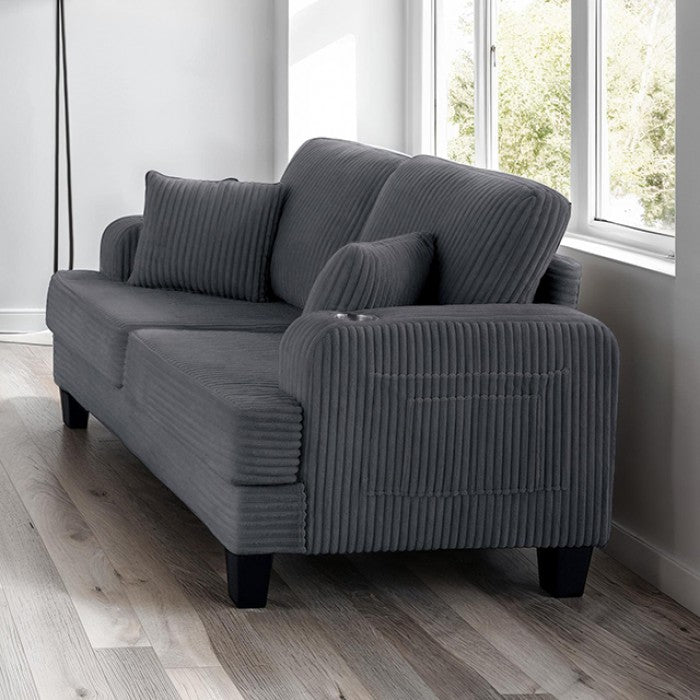 Moretaine Dark Gray Loveseat by Furniture of America at Eve Furniture