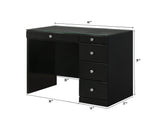 Morgan Black Makeup Vanity Set with Lighted Mirror by Crown Mark at Eve Furniture