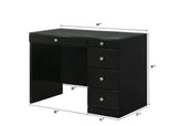 Morgan Black Makeup Vanity Set with Lighted Mirror by Crown Mark at Eve Furniture