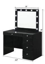 Morgan Black Makeup Vanity Set with Lighted Mirror by Crown Mark at Eve Furniture