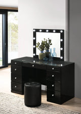 Morgan Black Round Swivel Stool by Crown Mark at Eve Furniture