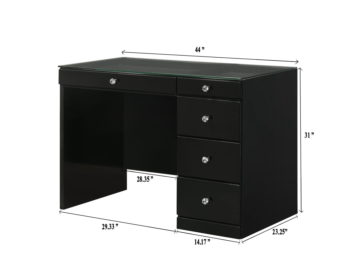 Morgan Black Vanity Set w/LED Mirror