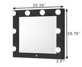 Morgan Black Vanity Set w/LED Mirror & Stool