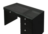 Morgan Black Vanity Set w/LED Mirror & Stool