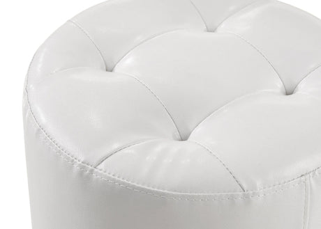 Morgan White Round Swivel Stool by Crown Mark at Eve Furniture