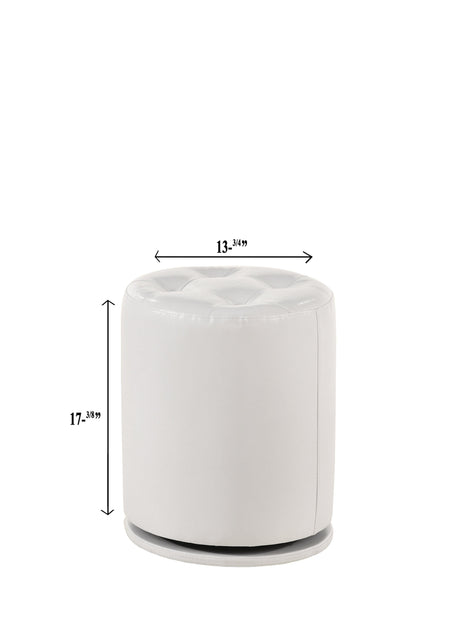 Morgan White Round Swivel Stool by Crown Mark at Eve Furniture