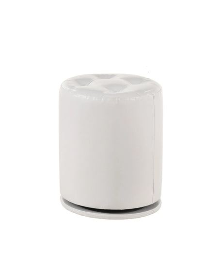 Morgan White Round Swivel Stool by Crown Mark at Eve Furniture