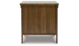 Moriville Coffee Table with 2 End Tables in Grayish Brown by Ashley at Eve Furniture