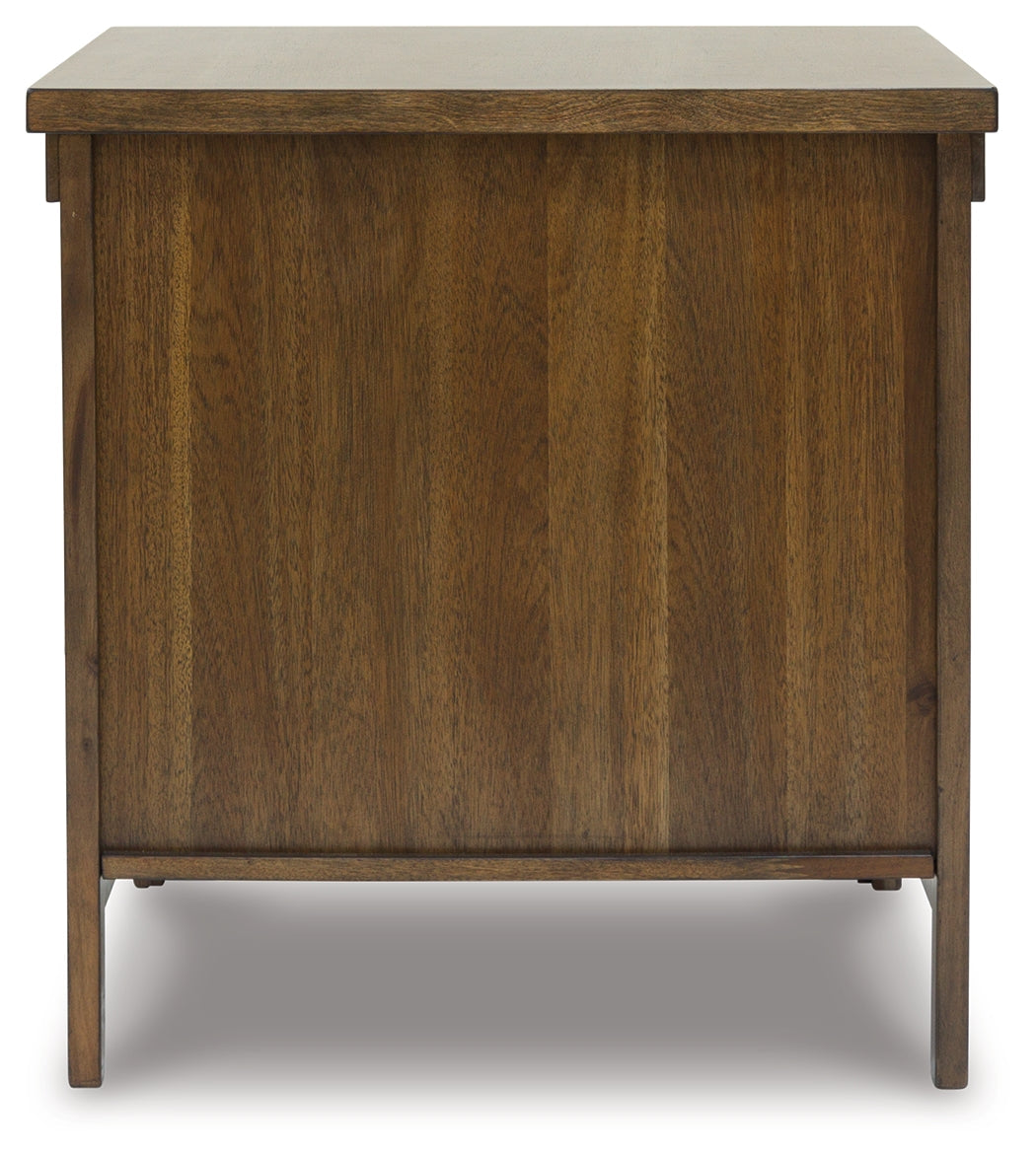 Moriville Coffee Table with 2 End Tables in Grayish Brown by Ashley at Eve Furniture