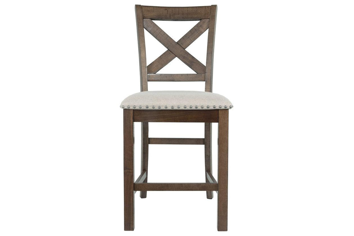 Moriville Grayish Brown Counter Height Chairs, Set of 2 by Ashley at Eve Furniture