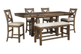 Moriville Grayish Brown Counter Height Dining Extension Table by Ashley at Eve Furniture