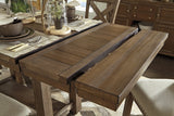 Moriville Grayish Brown Counter Height Dining Table and 4 Barstools by Ashley at Eve Furniture