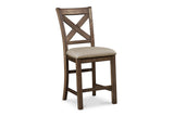 Moriville Grayish Brown Counter Height Dining Table and 4 Barstools by Ashley at Eve Furniture