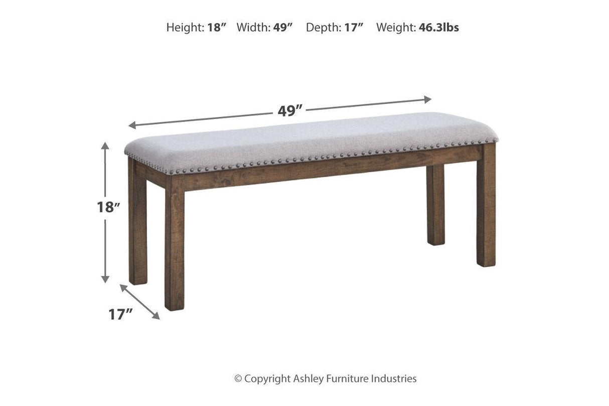 Moriville Grayish Brown Dining Bench by Ashley at Eve Furniture