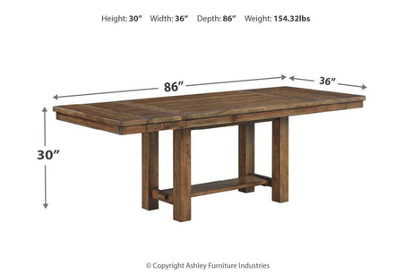 Moriville Grayish Brown Dining Extension Table by Ashley at Eve Furniture