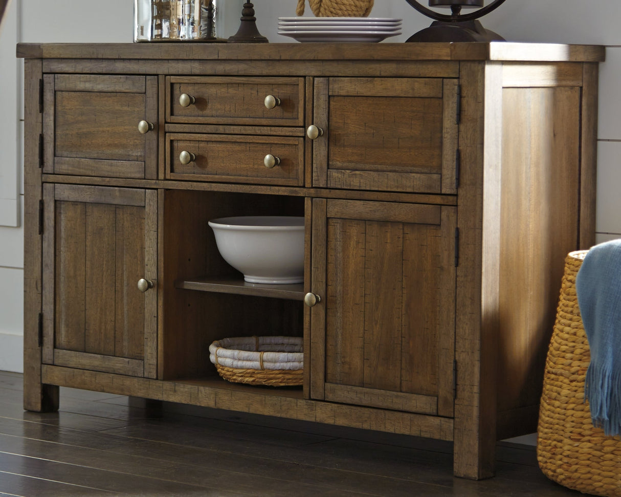Moriville Grayish Brown Dining Server by Ashley at Eve Furniture