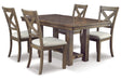 Moriville Grayish Brown Dining Table and 4 Chairs by Ashley at Eve Furniture