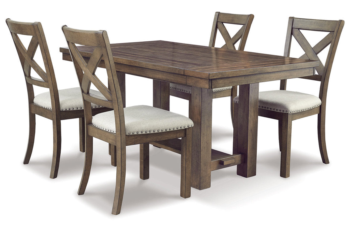Moriville Grayish Brown Dining Table and 4 Chairs by Ashley at Eve Furniture
