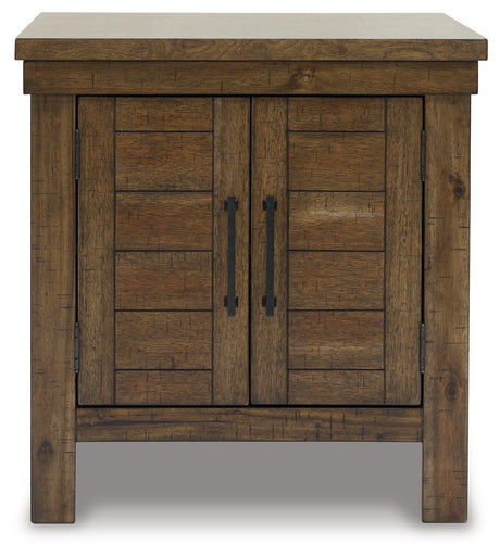 MORIVILLE Grayish Brown End Table by Ashley at Eve Furniture