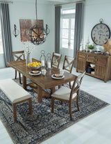 Moriville Grayish Brown Extendable Dining Set by Ashley at Eve Furniture