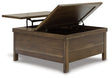 MORIVILLE Grayish Brown Lift-Top Coffee Table by Ashley at Eve Furniture