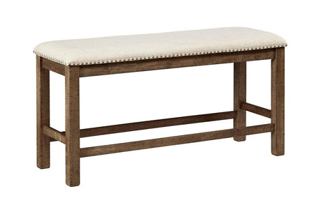 Moriville Grayish Brown Counter Height Bench by Ashley at Eve Furniture