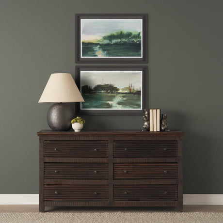 Morning Calm by Mercana Studio Hand Embelished Framed Artwork Matted under Glass by Mercana at Eve Furniture