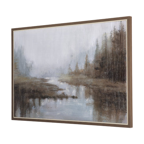 Morning Mist by Mercana Studio a Hand Embellished Textured Framed Canvas by Mercana at Eve Furniture