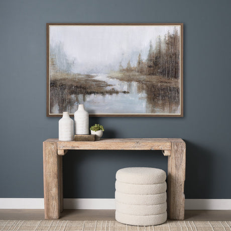 Morning Mist by Mercana Studio a Hand Embellished Textured Framed Canvas by Mercana at Eve Furniture
