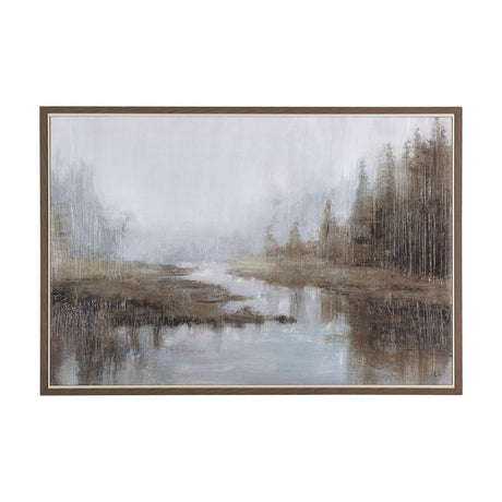Morning Mist by Mercana Studio a Hand Embellished Textured Framed Canvas by Mercana at Eve Furniture
