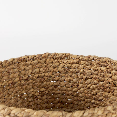 Morocco (Set of 3) Brown Two Tone Water Hyacinth and Cornhusk Round Basket W/ Handles by Mercana at Eve Furniture