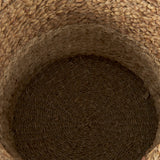 Morocco (Set of 3) Brown Two Tone Water Hyacinth and Cornhusk Round Basket W/ Handles by Mercana at Eve Furniture