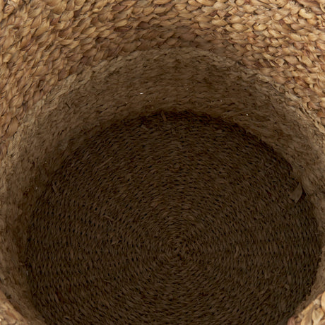 Morocco (Set of 3) Brown Two Tone Water Hyacinth and Cornhusk Round Basket W/ Handles by Mercana at Eve Furniture