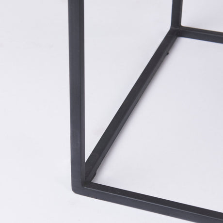 Morris Beige Wood w/ Black Metal Frame 2 Drawer Console Table by Mercana at Eve Furniture